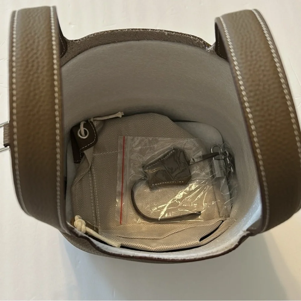 Cowhide Leather Mine Bucket Bag - Picture 7 of 11